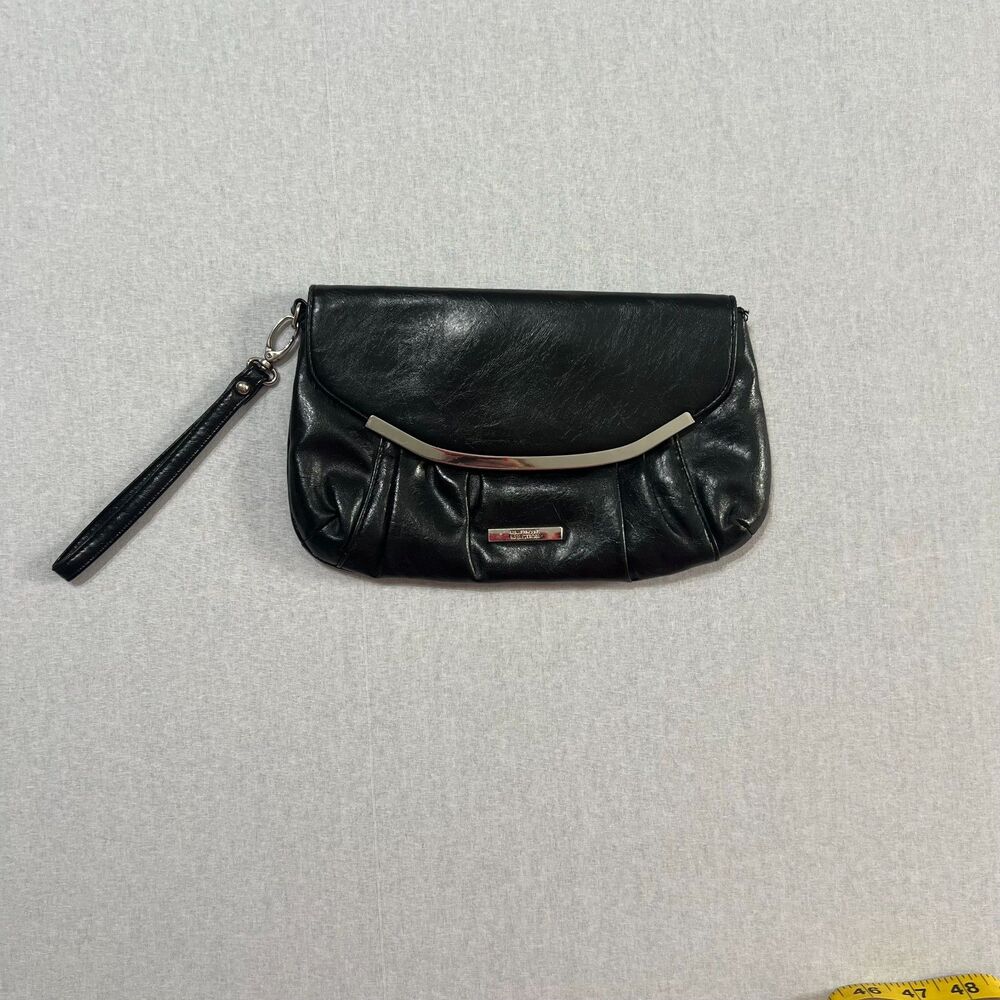 Kenneth Cole Reaction Black Pleated Clutch Wristlet
